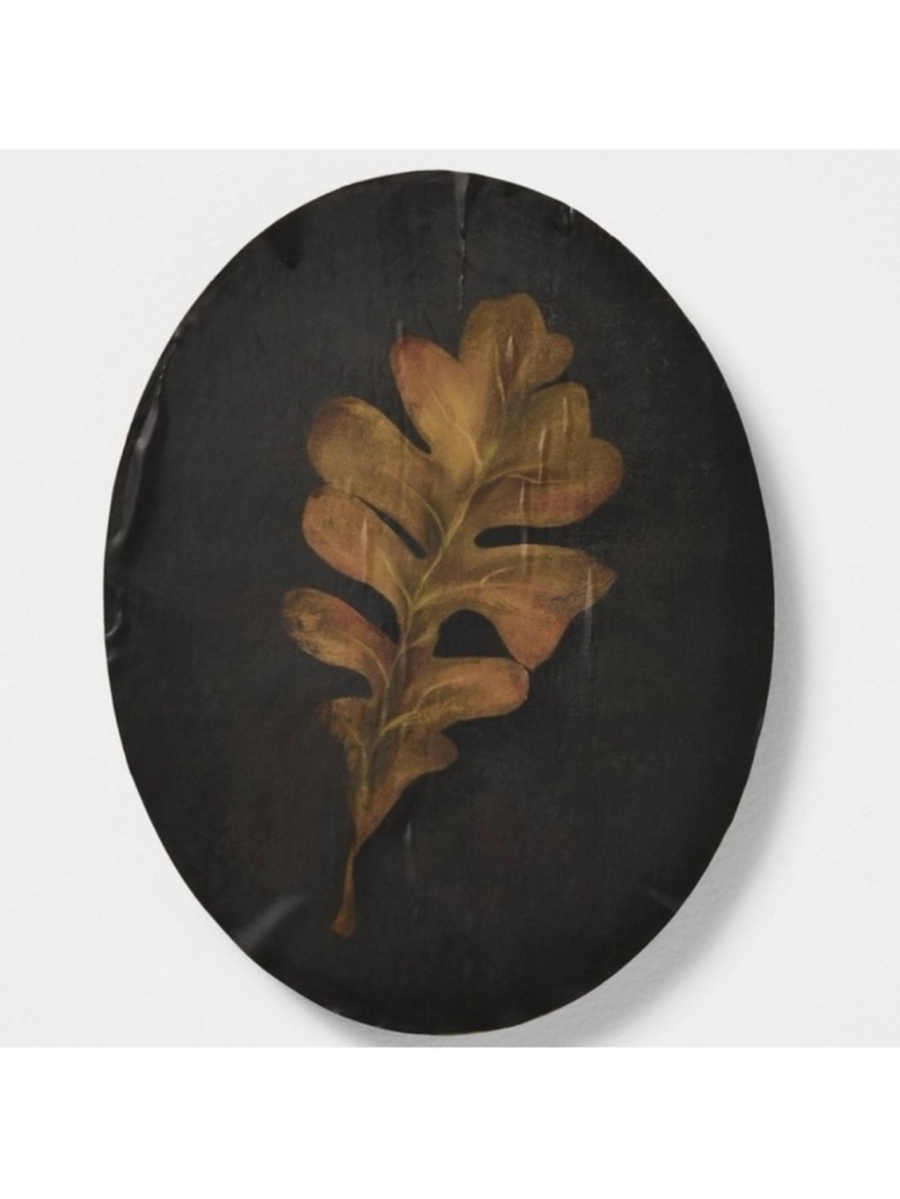 Studio McGee Threshold Leaf Painted Board Wall Art Fall Moody Autumn Wood Leaves